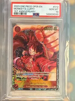 2023 One Piece OP05 Monkey D. Luffy 1st Anniversary ST01-012 PSA 10 English - Image 1