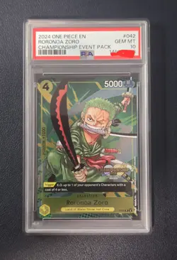 Roronoa Zoro One Piece Championship Event Pack Stamped Promo - PSA 10 - Image 1