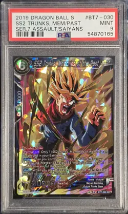2019 DRAGON BALL SUPER CARD GAME SERIES 7 #BT7-030 SS2 TRUNKS, MEM/PAST PSA 9 - Image 1
