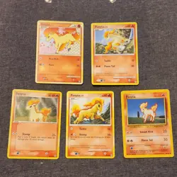 Pokemon TCG Ponyta Card Lot - 60/102, 76/112, 72/99, 94/130, 72/102, 5 Cards - Image 1