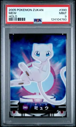 2005 CARDDASS POKEMON ADVANCED GENERATION ZUKAN CARD HOLO #390 MEW PSA 9 - Image 1