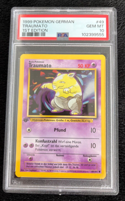 1999 Pokemon German 1st Edition Traumato Card #49/ 102 PSA Rated Gem Mint 10 - Image 1