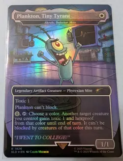 Plankton Tiny Tyrant, SpongBob SLD Foil, Magic The Gathering MTG NM/M - Image 1