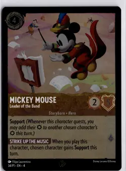 Disney Lorcana Mickey Mouse Leader of the Band Promo Card 34/P1 Trading Card - Image 1
