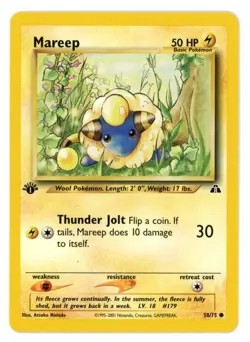 Mareep 58/75 1st Edition Neo Discovery Pokemon Card - Image 1