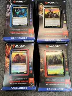 Commander Legends Battle For Baldur's Gate MTG Dungeons & Dragons 4 Deck Bundle - Image 1