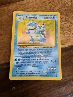 Original Pokemon Blastoise Card - Holo Base Set - Rare - USA Release - 2/102 - Image 1