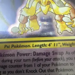 Pokemon TCG Alakazam Base Set 1/102 Holo 1999-2000 Wizards Base Set Copyright... - Image 2