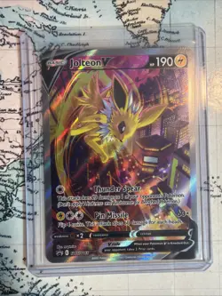 Jolteon v SWSH183 Pokemon TCG Sword & Shield Holo Black Star Promo Card - Image 1