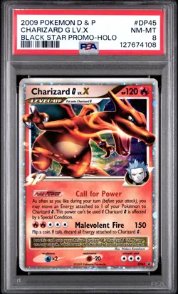 2009 POKEMON DIAMOND & PEARL BLACK STAR PROMO HOLO #DP45 CHARIZARD G LV.X PSA 8 - Image 1