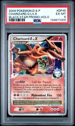 2009 POKEMON DIAMOND & PEARL BLACK STAR PROMO HOLO #DP45 CHARIZARD G LV.X PSA 6 - Image 1
