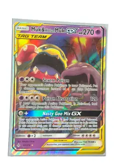 Pokemon TCG Muk & Alolan Muk GX 61/214 Ultra Rare TAG TEAM Holo HP270 - Image 1