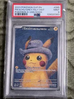2023 Pokemon Van Gogh Pikachu with Grey Felt Hat SVP EN #085 Promo PSA 9 Mint - Image 1