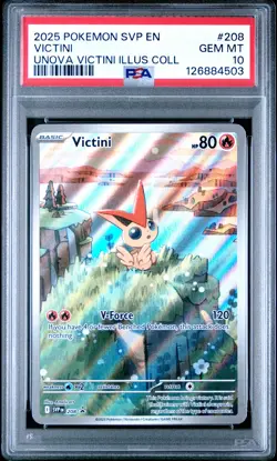 2025 POKEMON SVP EN-SV BLACK STAR PROMO #208 VICTINI PSA 10 - Image 1