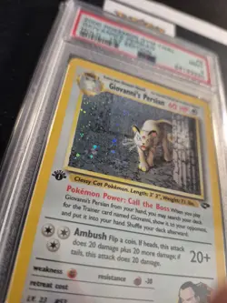 1st Edition 2000 Pokemon Gym Challenge 8/132 Giovanni's Persian Holo PSA Mint 9 - Image 3