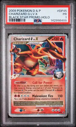 2009 POKEMON DIAMOND & PEARL BLACK STAR PROMO HOLO #DP45 CHARIZARD G LV.X PSA 1 - Image 1