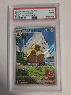 2024 Pokemon Alolan Dugtrio 208/191 Surging Sparks Illustration Rare PSA 9 MINT - Image 1