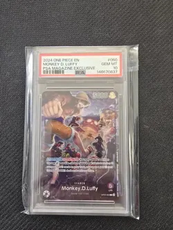 One Piece Card Game Monkey D Luffy PSA Magazine PSA 10 Gem Mint English - Image 1