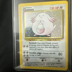 Pokemon Card TCG Chansey Base Set Holo Unlimited 3/102 WOTC Rare Collection LP - Image 1