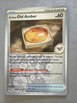 Pokemon TCG * Scarlet & Violet 151 * 154/165 Antique Old Amber C REVERSE HOLO - Image 1