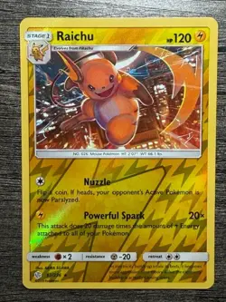 POKEMON REV.HOLO RAICHU 67/236 RARE LP-NM COSMIC ECLIPSE 2019 +NEW ARCEUS SLEEVE - Image 1
