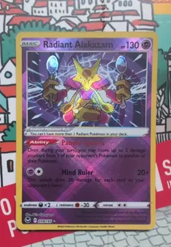 Radiant Alakazam 059/195 Silver Tempest Holo Radiant Rare Pokemon Card - Image 1