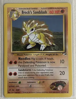 Vintage Brock's Sandslash Gym Heroes 023/132 Rare Pokemon Card NM CLEAN! 👀 - Image 1
