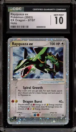 Pokemon Rayquaza ex EX Dragon Holo Ultra Rare #97 CGC 10 Gem Mint - Image 1