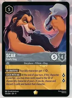 Disney Lorcana Fabled Scar Legendary Non Foil 175/204 - Image 1