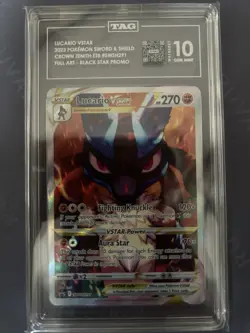 Pokemon Lucario VSTAR SWSH291 Crown Zenith Black Star Promo TAG 10 Holo 2023 - Image 1