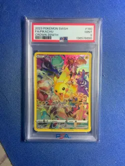 2023 Pokemon SWSH Full Art FA Pikachu Crown Zenith 160/159 PSA 9 MINT - Image 1