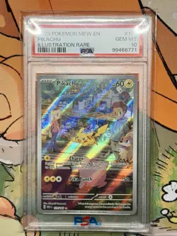 2023 POKEMON MEW EN-151 ILLUSTRATION RARE #173 PIKACHU PSA 10 - Image 1