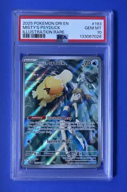 2025 Pokemon Dri En Misty’s Psyduck Illustration Rare #193 PSA 10 GEM MT - Image 1