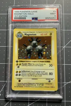 Pokemon PSA 9 1st Edition Shadowless Base Set Magneton - Image 1