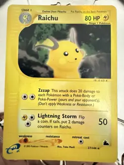 Pokemon TCG 2003 Skyridge Holo Rare Raichu H25/H32 - Image 2