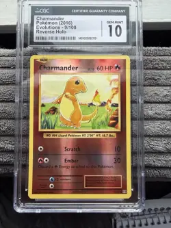 Pokemon Charmander 9/108 Reverse Holo XY Evolutions - CGC 10 Gem Mint Low Pop - Image 1