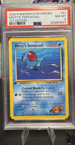Pokemon TCG Misty's Tentacool Gym Heroes 1st Edition PSA 8 NM MT - Image 1