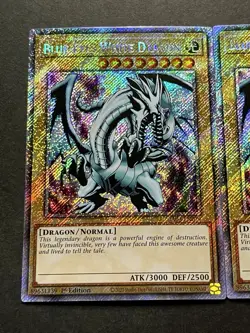 3x Blue-Eyes White Dragon | RA03-EN079 | Platinum Secret Rares | NM | YuGiOh! - Image 3