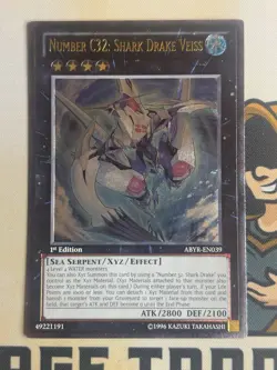 ABYR-EN039 Number 32: Shark Drake Veiss Ultimate Rare 1st Edition YuGiOh! EURO - Image 3