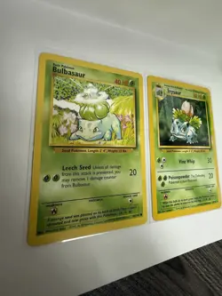 Pokemon TCG Base Set Bulbasaur 44/102 & Ivysaur 30/102 Lot 2 Cards 1999 - Image 2