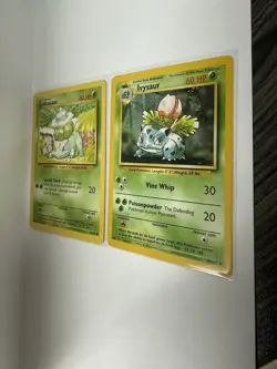 Pokemon TCG Base Set Bulbasaur 44/102 & Ivysaur 30/102 Lot 2 Cards 1999 - Image 3