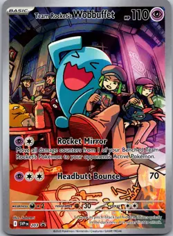 Team Rocket's Wobbuffet #203 Scarlet & Violet Promo Cards Holo Pokemon NM (B) - Image 1