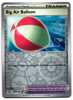 Big Air Balloon 155/165 - 151 Uncommon Pokemon TCG Reverse Holo - LP Card - Image 1
