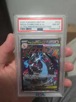 PSA 8 Mega Charizard X ex 023 Black Star Promo UPC 2025 CLEAN Pokemon Card TCG - Image 1