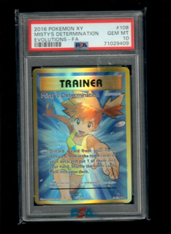 Misty's Determination PSA 10 Gem Mint Pokemon Evolutions Full Art - Image 1