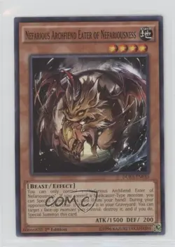 Nefarious Archfiend Eater of Nefariousness 1st Ed. YuGiOh Duelist Alliance - Image 1