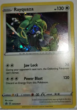 Fart Swirl 🌀 Rayquaza SWSH029 Cosmos Holo Bleed Error Rare Pokemon TCG Promo ✨ - Image 2