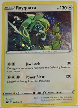Fart Swirl 🌀 Rayquaza SWSH029 Cosmos Holo Bleed Error Rare Pokemon TCG Promo ✨ - Image 3