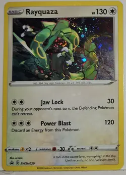 Fart Swirl 🌀 Rayquaza SWSH029 Cosmos Holo Bleed Error Rare Pokemon TCG Promo ✨ - Image 4