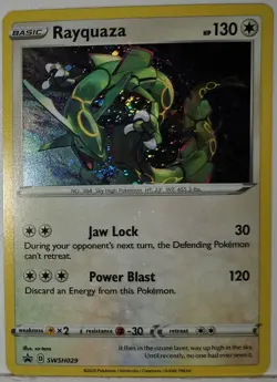 Fart Swirl 🌀 Rayquaza SWSH029 Cosmos Holo Bleed Error Rare Pokemon TCG Promo ✨ - Image 5